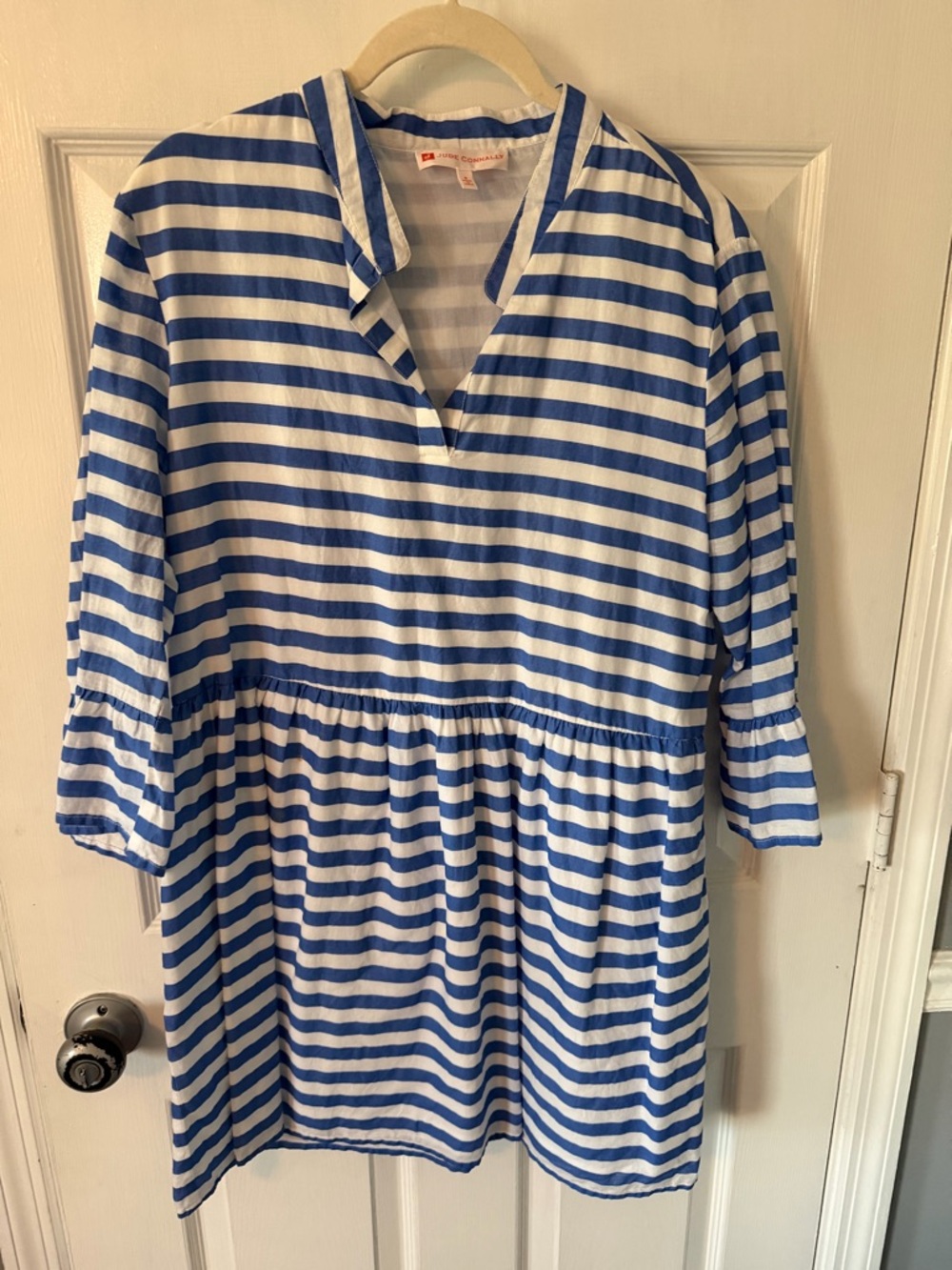 Jude Connally Blue and White Striped Popover Tunic